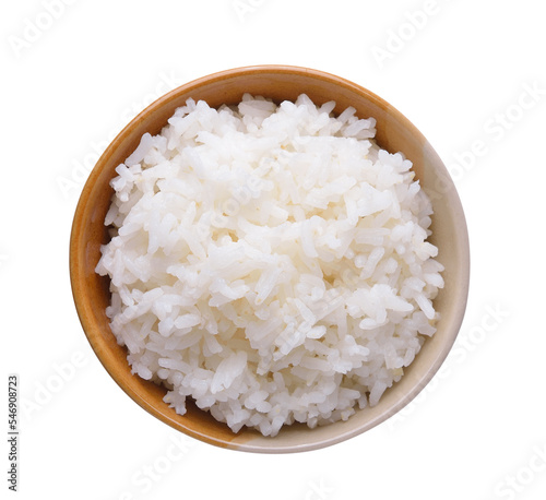 Rice in a bowl isolated on transparent png
