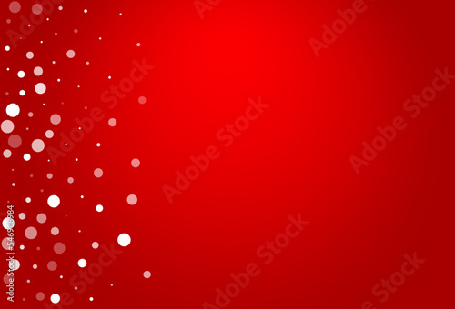 Silver Snowfall Vector Red Background. Falling