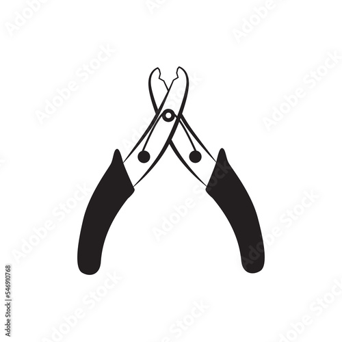 Wire cutter vector isolated on white background. Tool for cable or wire cutting used by electricians.