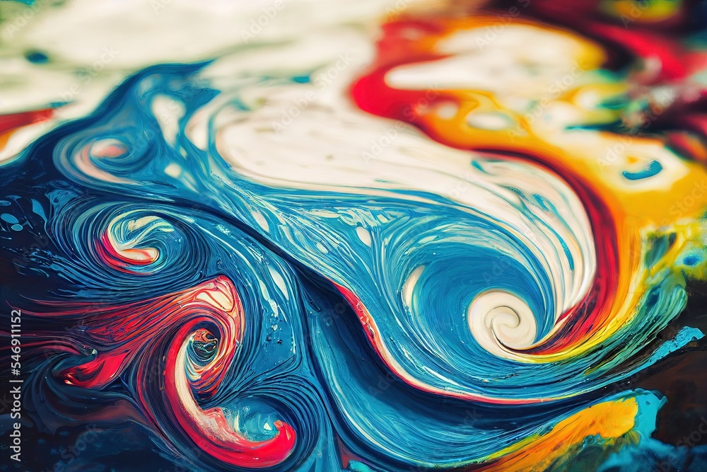 Swirling paint colors abstract background