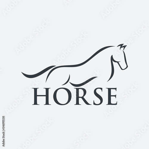 Horse jumping logo design vector template