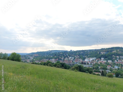 Cityscape of Esslingen, Germany seen from the Katharinenlinde
