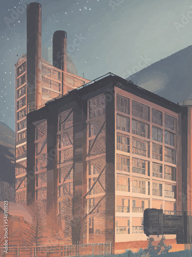 old abandoned factory	

