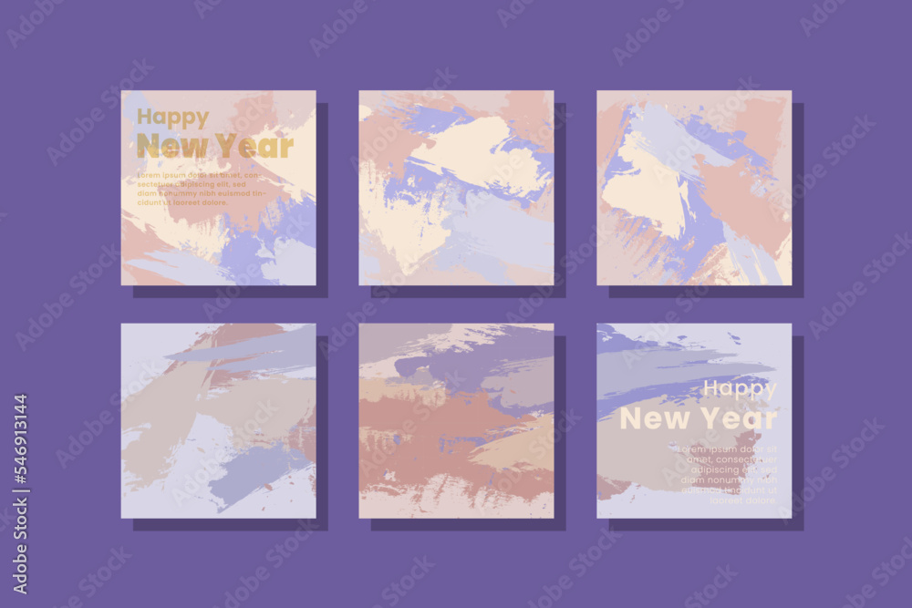 Social media post Set abstract background and happy new year.