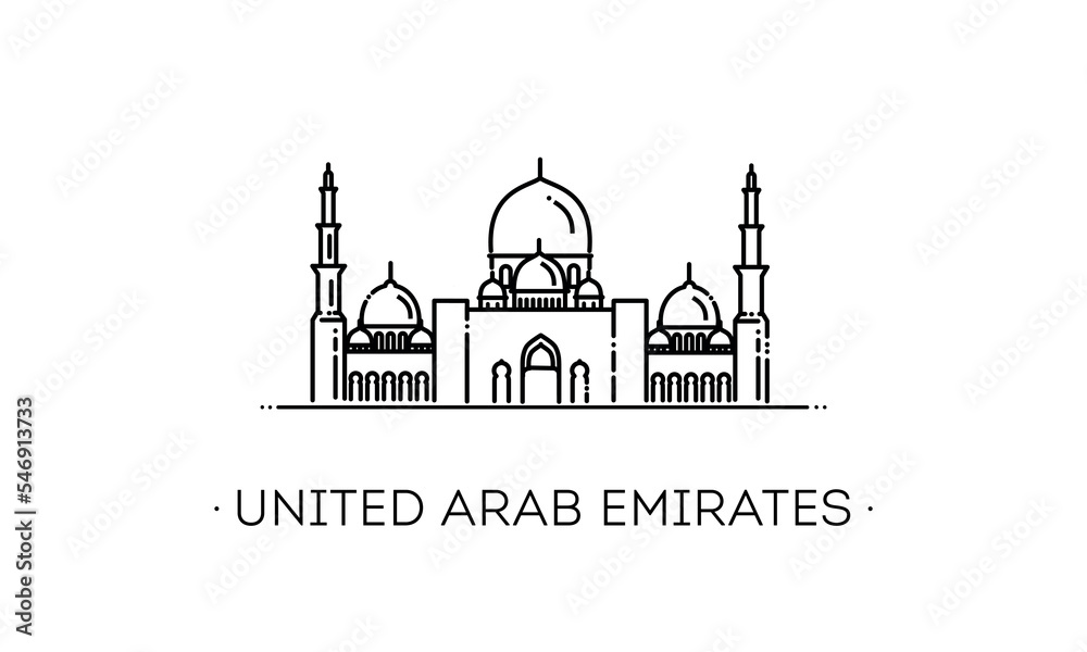 Sheikh Zayed Mosque. Vector illustration