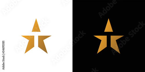 Modern and professional T Star logo design