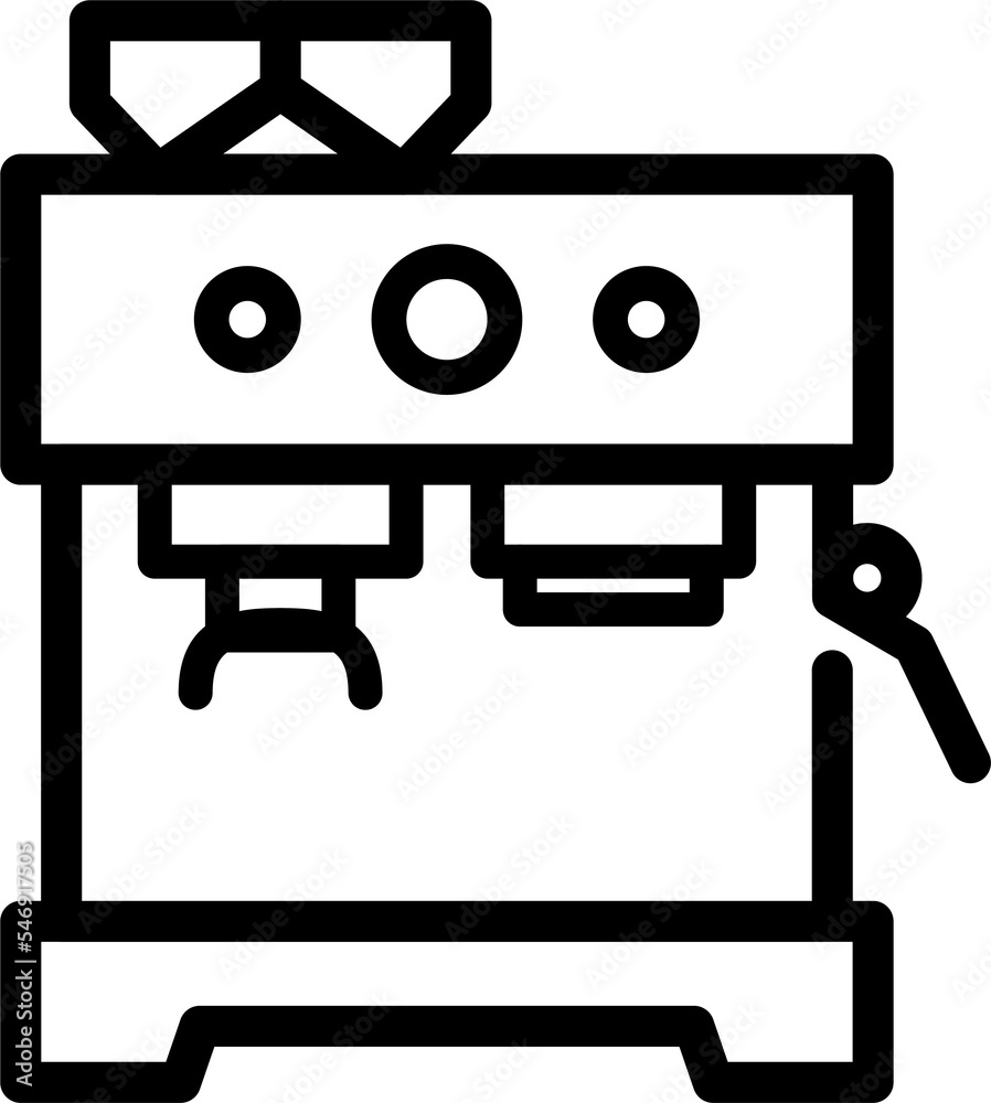 Coffee machine vector thin line icon Coffee machine vector thin line icon