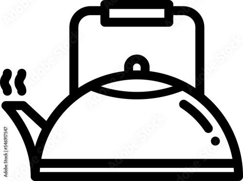 Kettle or teapot thin line icon