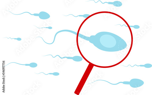 Spermogram concept. Clinical test of male fertility and semen quality for sperm bank or family planning. photo