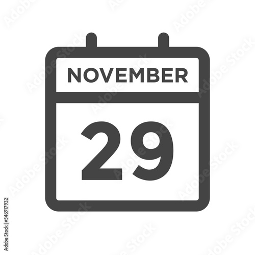November 29 Calendar Day or Calender Date for Deadlines or Appointment