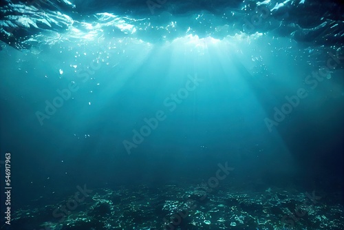 Fotografia Ocean floor with rocks amazing underwater world seascape
