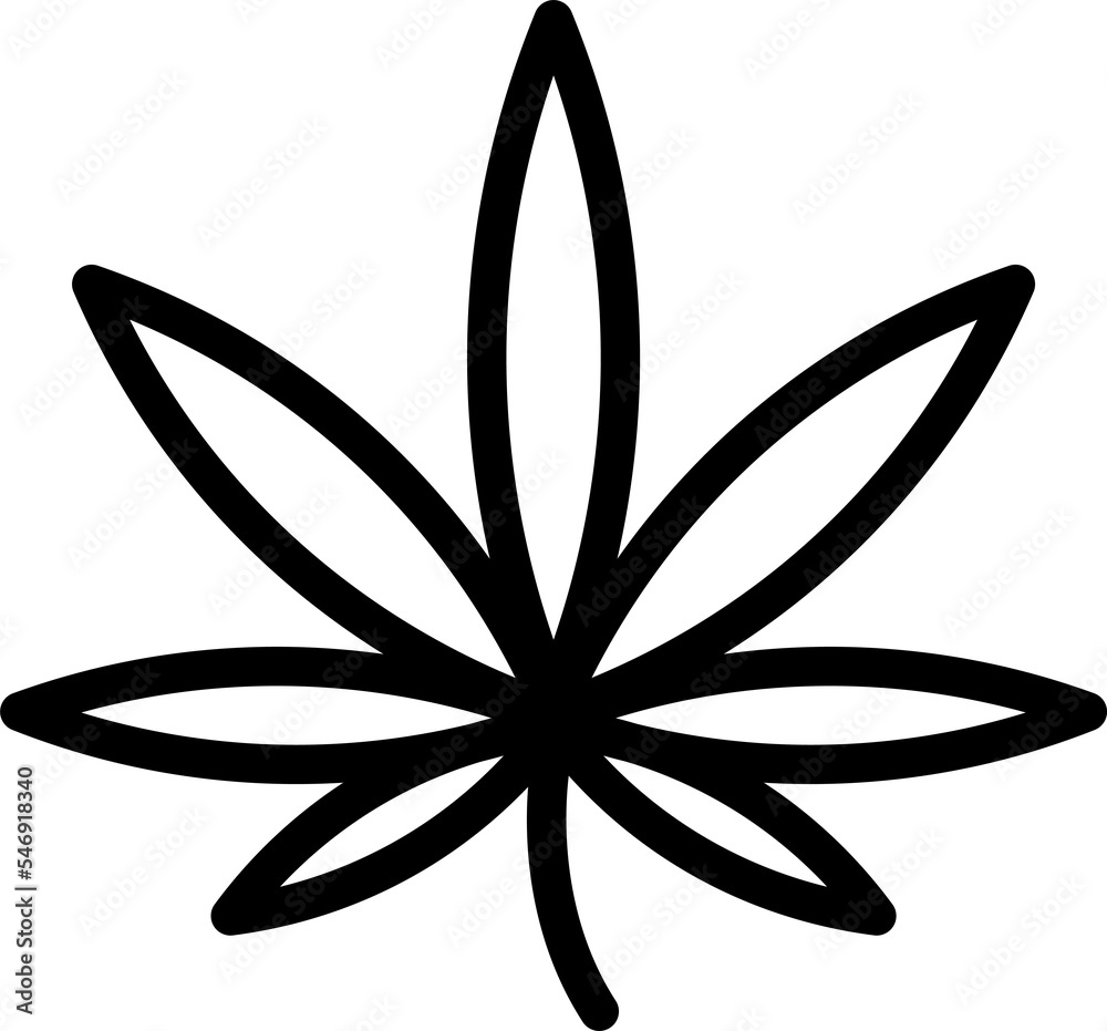 Marijuana leaf linear icon.