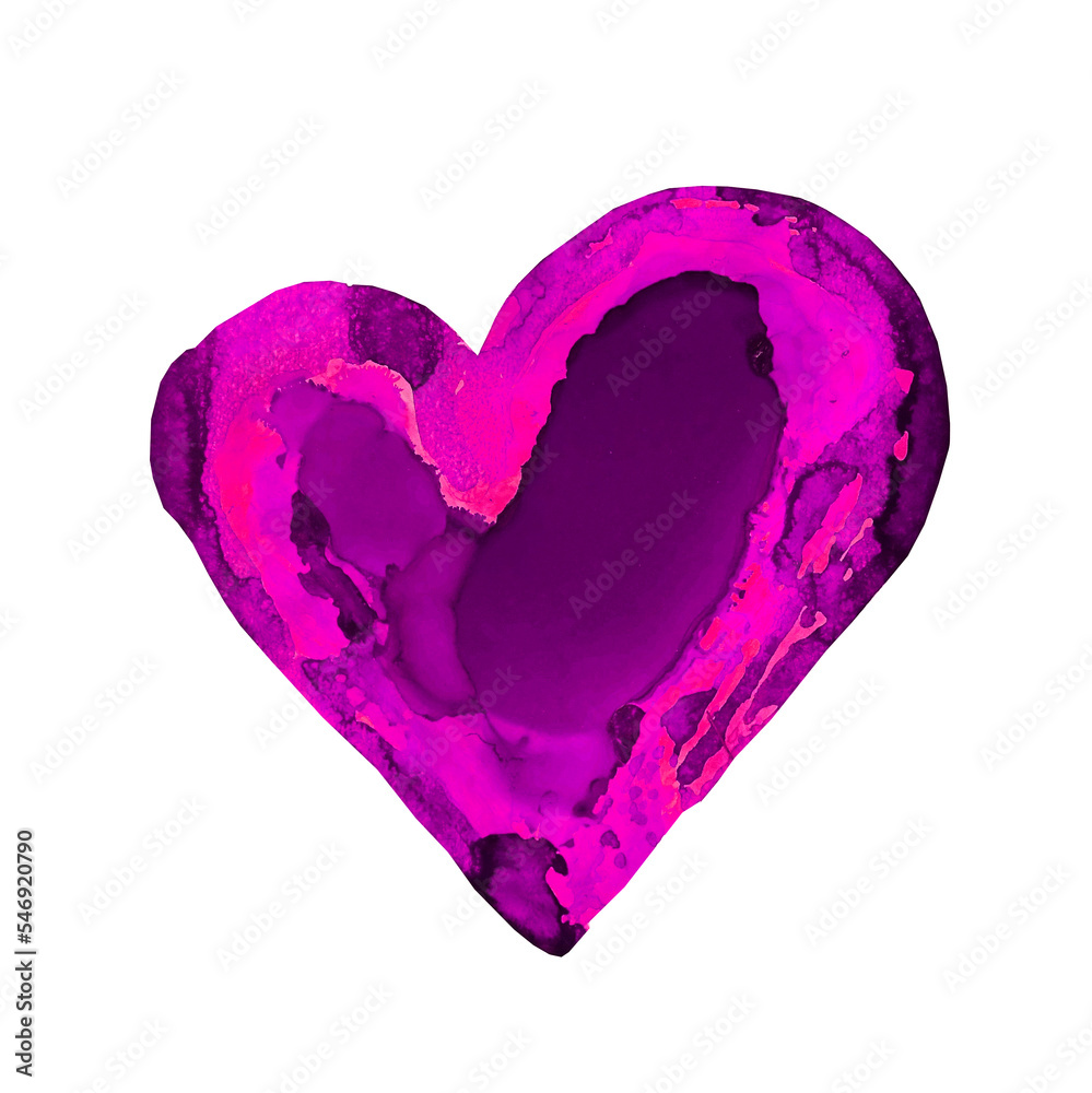 Disegno grafico cuore rosa porpora viola. Cartolina di San Valentino 