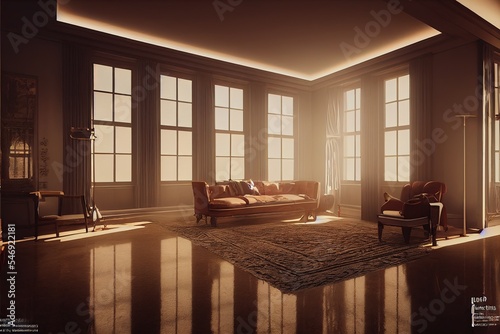 Interior of a contemporary modern living room 