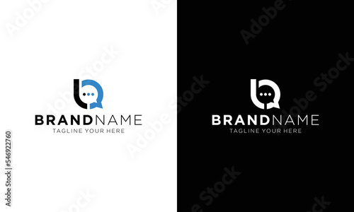 Letter L Chat Bubble Logo Design Vector Icon Graphic Emblem Illustration Background Template. on a black and white background.