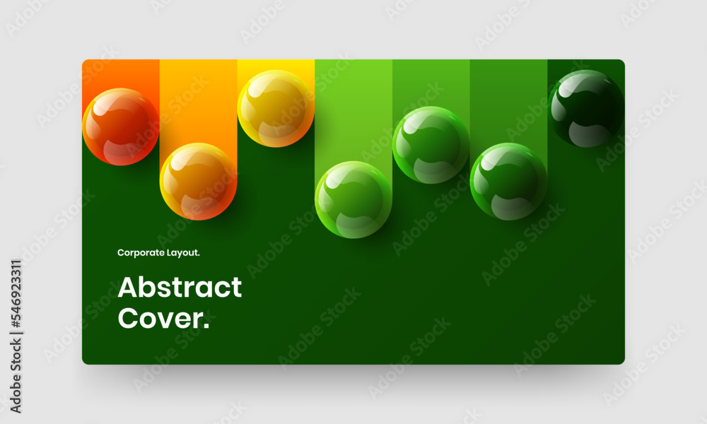 Modern realistic balls leaflet illustration. Premium poster vector design layout.