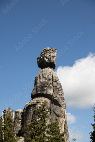 High rock against the blue sky