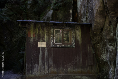 Old wooden hut in the mountains