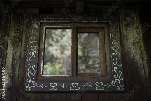 Window in an old wooden house