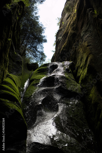 Waterfall falling from the rocks