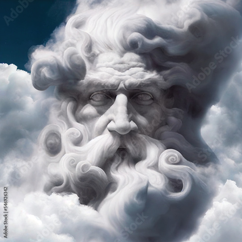 zeus made out of clouds photo