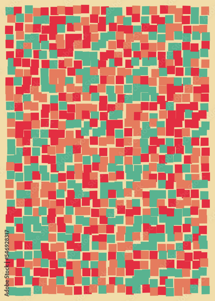 Fototapeta premium Offset Quads generative art background art illustration