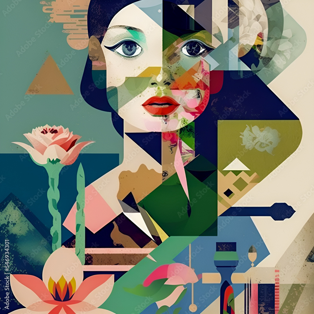 Collage Fun Art, 80s and 90s style Background Illustartion, Pop-Art ...