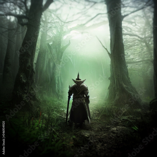 Wizard in a dark forest © Anna