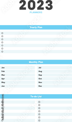 2023年の年間計画･月間計画･TODOリストがセットになったプランナー - やりたいことリスト 