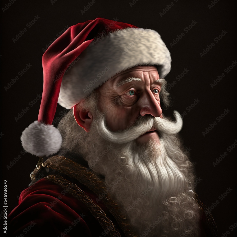  Realistischer Weihnachtsmann Illustration 3D Rendering Stock 