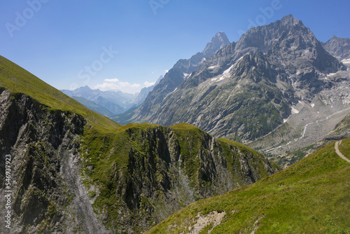 Hiking around Mont Blanc, Alpine landscape