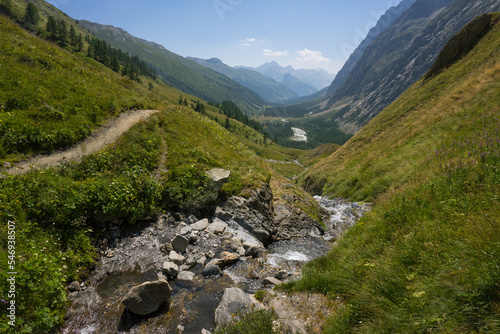 Hiking around Mont Blanc, Alpine landscape