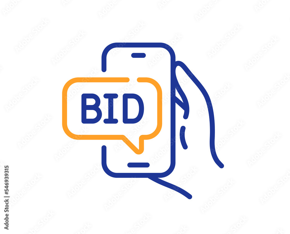 Fotografia Bid offer line icon