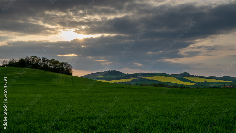 sunset of the Czech Central Mountain (Czech Republic) Europe. sunset of the Czech Central Mountain (Czech Republic) Europe.