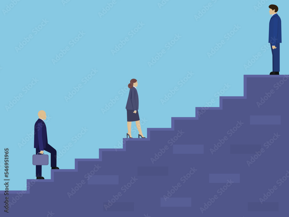 A person stepping up, Business success, win concept. A person stepping up, Business success, win concept.