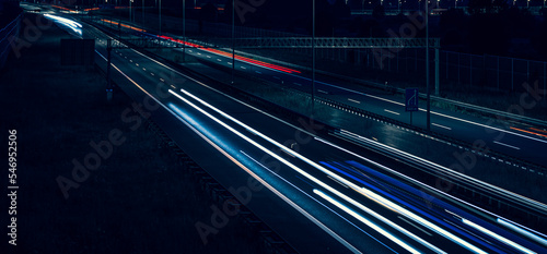 lights of cars with night. long exposure