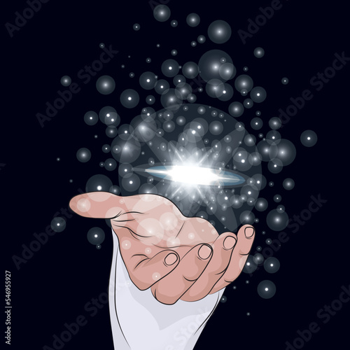Representative design of the creation of the universe. Space background.