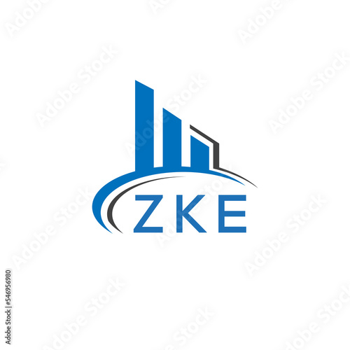 ZKE letter logo. ZKE blue image. ZKE Monogram logo design for entrepreneur and business. ZKE best icon.	
 photo