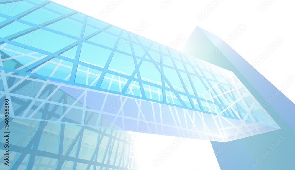 Fototapeta premium Abstract modern architecture background 3d illustration