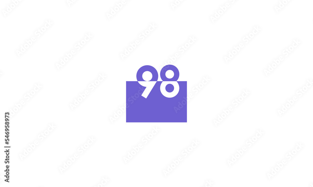 98 Number Purple Fresh Minimal Logo