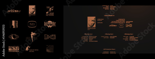 Professional film production style logo collection. Filler logos to fill your poster, film credits, cover art design. 