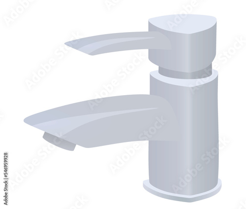 Grey water faucet. vector illustration