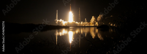 Valokuva Panoramic picture of Orion spacecraft launch in Cape Canaveral, Florida