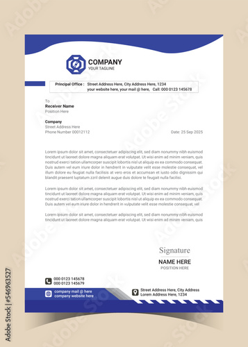 
Modern Corporate Business Simple and clean A4 Size letterhead Vector design
