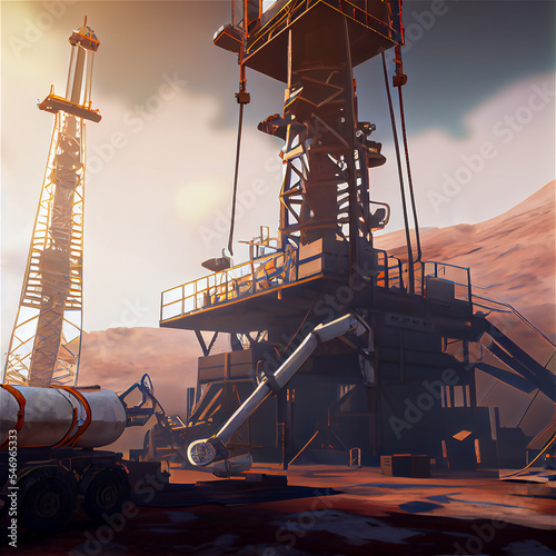 Oil wells field
