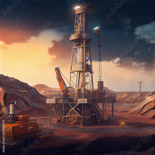 Oil wells field