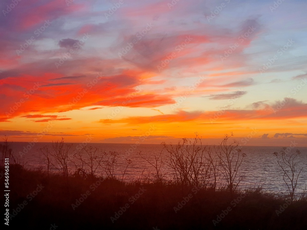 Fototapeta premium sunset over the river