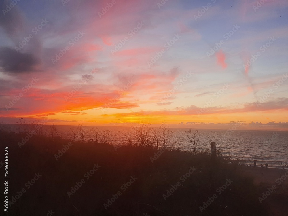 Fototapeta premium sunset over the river