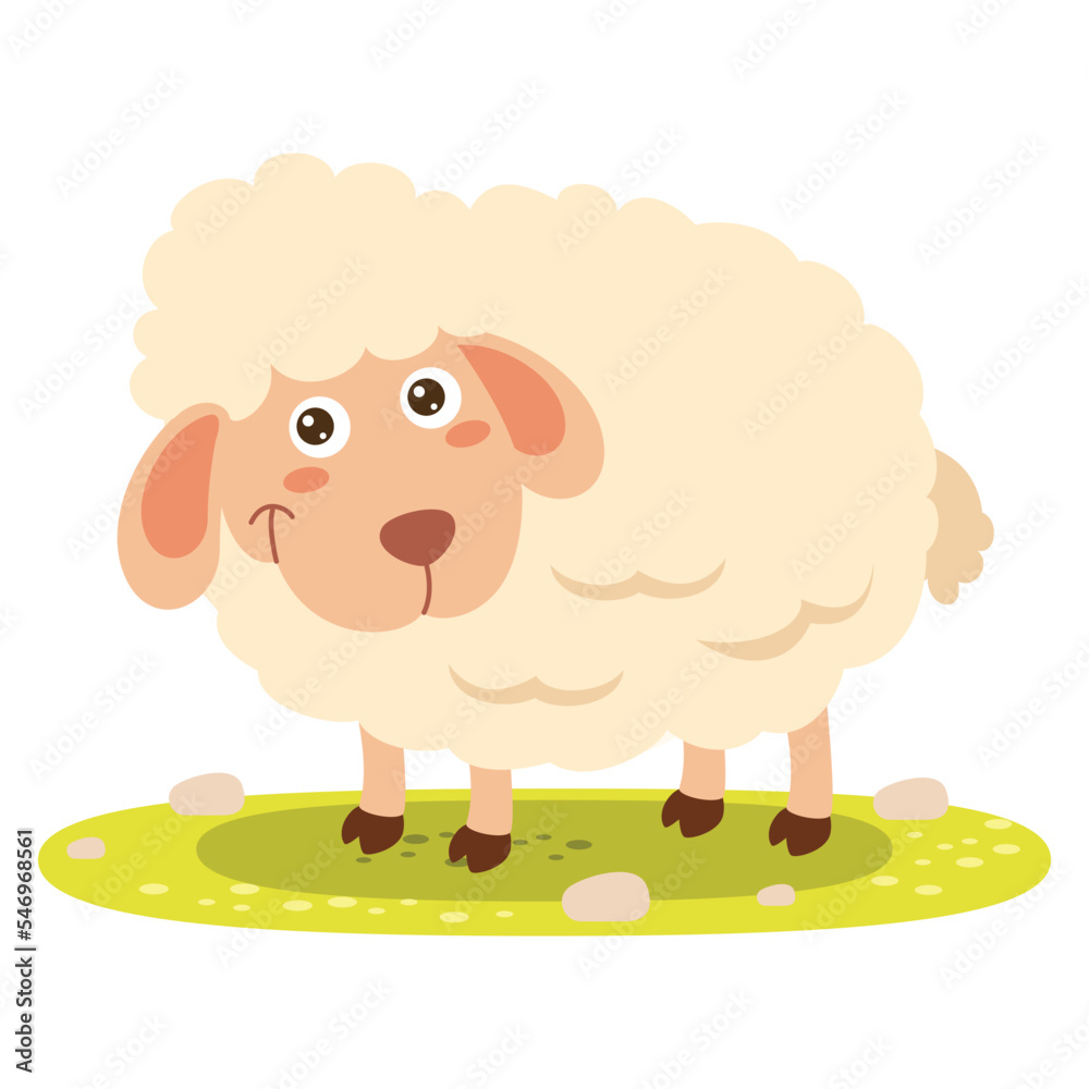 Obraz premium Cartoon Illustration Of A Sheep