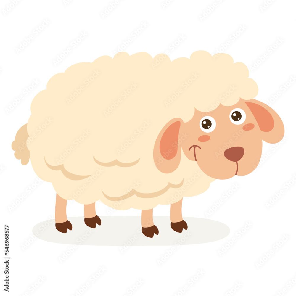 Obraz premium Cartoon Illustration Of A Sheep